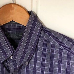 Daniel Cremieux shirt, purple plaid check, pristine (M)